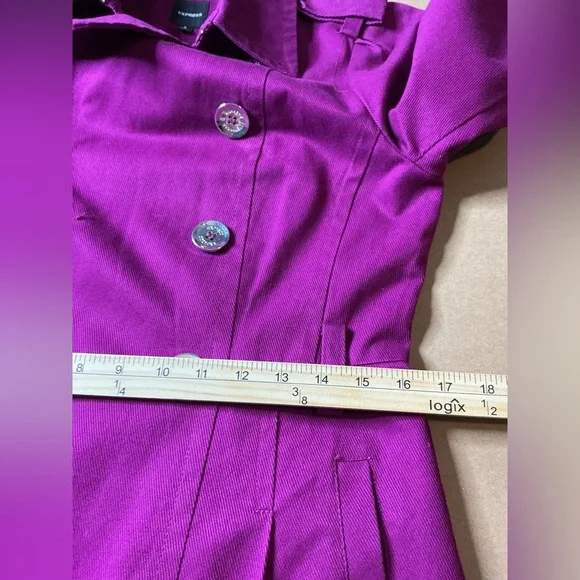 Express Women's Purple Double-Breasted Coat size S - Picture 9 of 12
